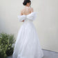 Modern and impressive with an Off-the-shoulder white wedding dress - D1736B