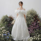 Modern and impressive with an Off-the-shoulder white wedding dress - D1736B