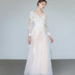 Made-to-order Mermaid lace wedding dress with V-neck and long sleeve - D1782B