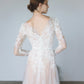 Made-to-order Mermaid lace wedding dress with V-neck and long sleeve - D1782B