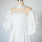 Made-to-order Modern off-the-shoulder wedding dress with impressive puff sleeve  - D1834 - POXI