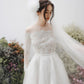 Elegant off-the-shoulder wedding dress with flared skirt and long sleeves - D1746 - POXI