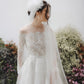 Elegant off-the-shoulder wedding dress with flared skirt and long sleeves - D1746 - POXI