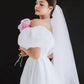 Made-to-order Modern off-the-shoulder wedding dress with a puffed sleeve detachable. - POXI