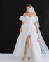 Made-to-order Modern off-the-shoulder wedding dress with a puffed sleeve detachable. - POXI