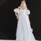 Made-to-order Modern off-the-shoulder wedding dress with a puffed sleeve detachable. - POXI