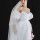 Made-to-order Modern off-the-shoulder wedding dress with a puffed sleeve detachable. - POXI