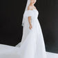 Made-to-order Modern off-the-shoulder wedding dress with a puffed sleeve detachable. - POXI