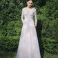 Made-to-order Mermaid lace wedding dress with V-neck and long sleeve - D1782 - POXI