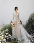 Made-to-order Mermaid lace wedding dress with V-neck and long sleeve - D1782 - POXI