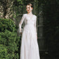 Made-to-order Mermaid lace wedding dress with V-neck and long sleeve - D1782 - POXI