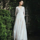 Made-to-order Mermaid lace wedding dress with V-neck and long sleeve - D1782 - POXI