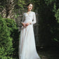 Made-to-order Mermaid lace wedding dress with V-neck and long sleeve - D1782 - POXI