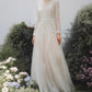 Made-to-order Mermaid lace wedding dress with V-neck and long sleeve - D1782 - POXI