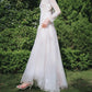 Made-to-order Mermaid lace wedding dress with V-neck and long sleeve - D1782 - POXI