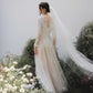 Made-to-order Mermaid lace wedding dress with V-neck and long sleeve - D1782 - POXI