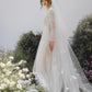 Made-to-order Mermaid lace wedding dress with V-neck and long sleeve - D1782 - POXI