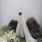 Made-to-order Mermaid lace wedding dress with V-neck and long sleeve - D1782 - POXI