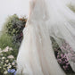 Made-to-order Flying wedding dress with crew neck and long sleeves - D1785 - POXI