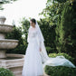 Made-to-order Mermaid lace wedding dress with crew neck and long sleeve - D1799 - POXI