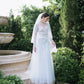 Made-to-order Mermaid lace wedding dress with crew neck and long sleeve - D1799 - POXI