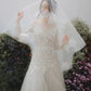 Made-to-order Mermaid lace wedding dress with crew neck and long sleeve - D1799 - POXI