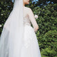 Made-to-order Gentle wedding dress with flare skirt and boat neck - D1800 - POXI