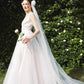 Made-to-order Gentle wedding dress with flare skirt and boat neck - D1800 - POXI