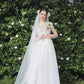 Made-to-order Gentle wedding dress with flare skirt and boat neck - D1800 - POXI