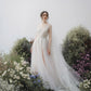 Made-to-order Gentle wedding dress with flare skirt and boat neck - D1800 - POXI