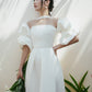 Made-to-order Modern off-the-shoulder wedding dress with impressive puff sleeve  - D1834 - POXI