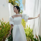 Made-to-order Modern off-the-shoulder wedding dress with impressive puff sleeve  - D1834 - POXI