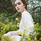 Made-to-order elegant lace wedding dress with crew neck and long sleeve - D1243