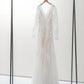 Made-to-order Mermaid lace wedding dress with V-neck and long sleeve - D1782 - POXI