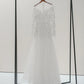 Made-to-order Mermaid lace wedding dress with crew neck and long sleeve - D1799 - POXI