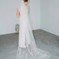 Made-to-order Modern wedding dress with floral lace applique on top body - D1906