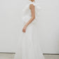 Impressive made-to-order wedding dress with flying skirt and pleated ruffle detail on top - D1603