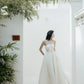 Made-to-order Unique wedding dress "2 in 1" with an off-the-shoulder pencil dress and impressive detachable skirt - S1830 - POXI