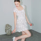 Made-to-order 3D floral lace mini dress with short sleeves and square neck - D1889